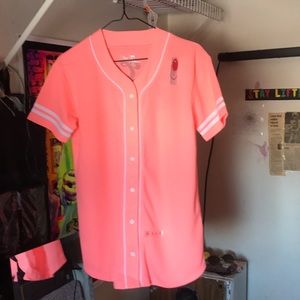 Flirtitude bright coral baseball tee, New w/ tags
